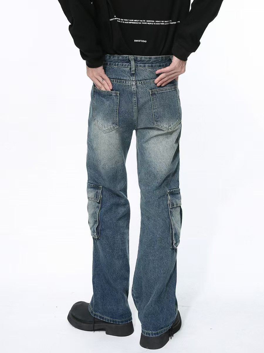 Japanese Brand × Jean Washed and distressed hip hop straight leg jeans Size US 32 / EU 48 - 3 Thumbnail