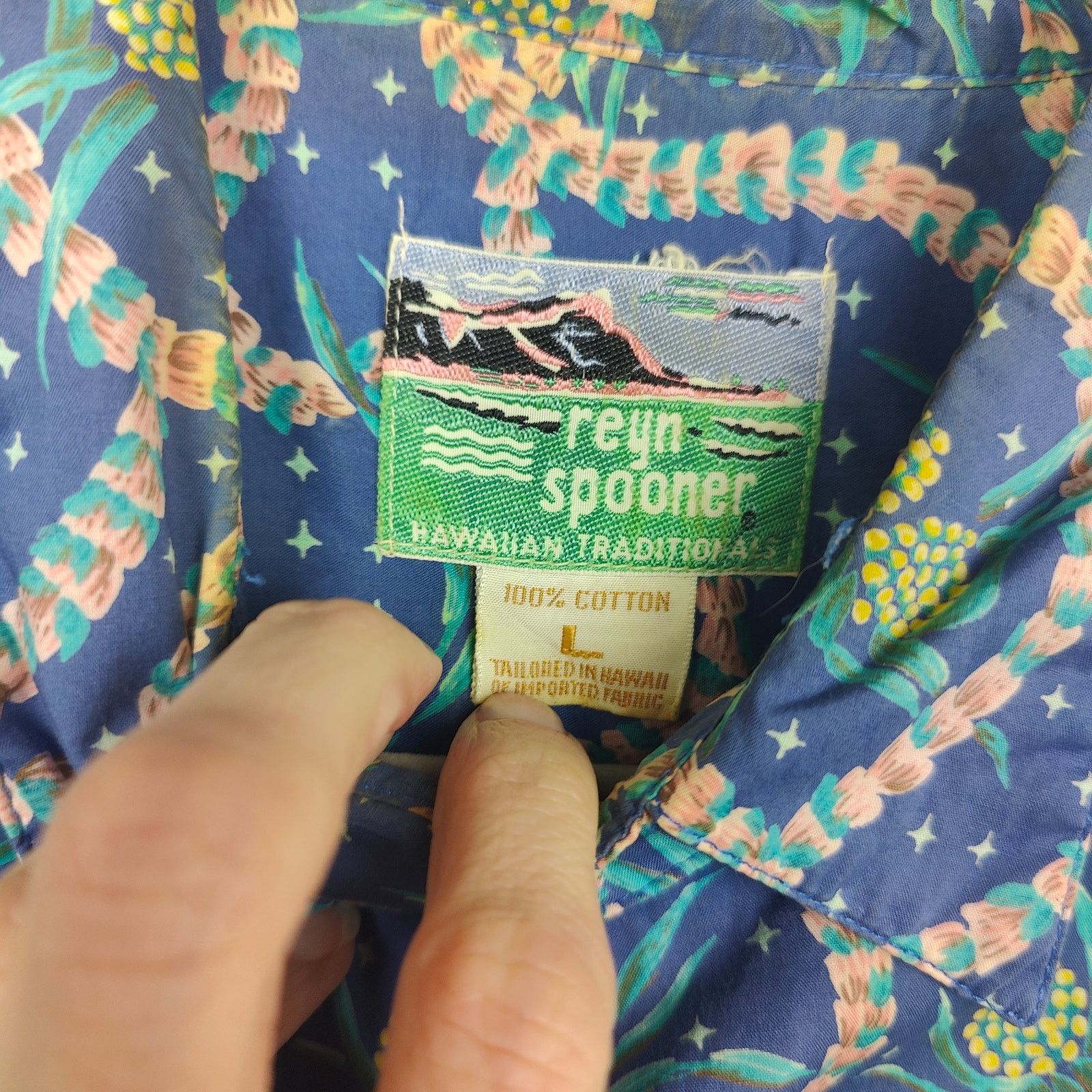 Reyn Spooner Vintage Reyn Spooner Button Up Shirt Mens Large Blue Floral Size US L / EU 52-54 / 3 - 2 Thumbnail