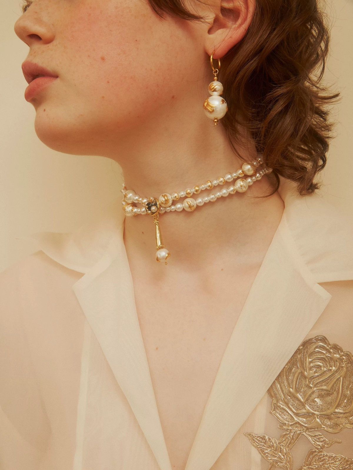 Other HANYING 18K Gold Plated Shell Pearl Choker Size ONE SIZE - 5 Thumbnail