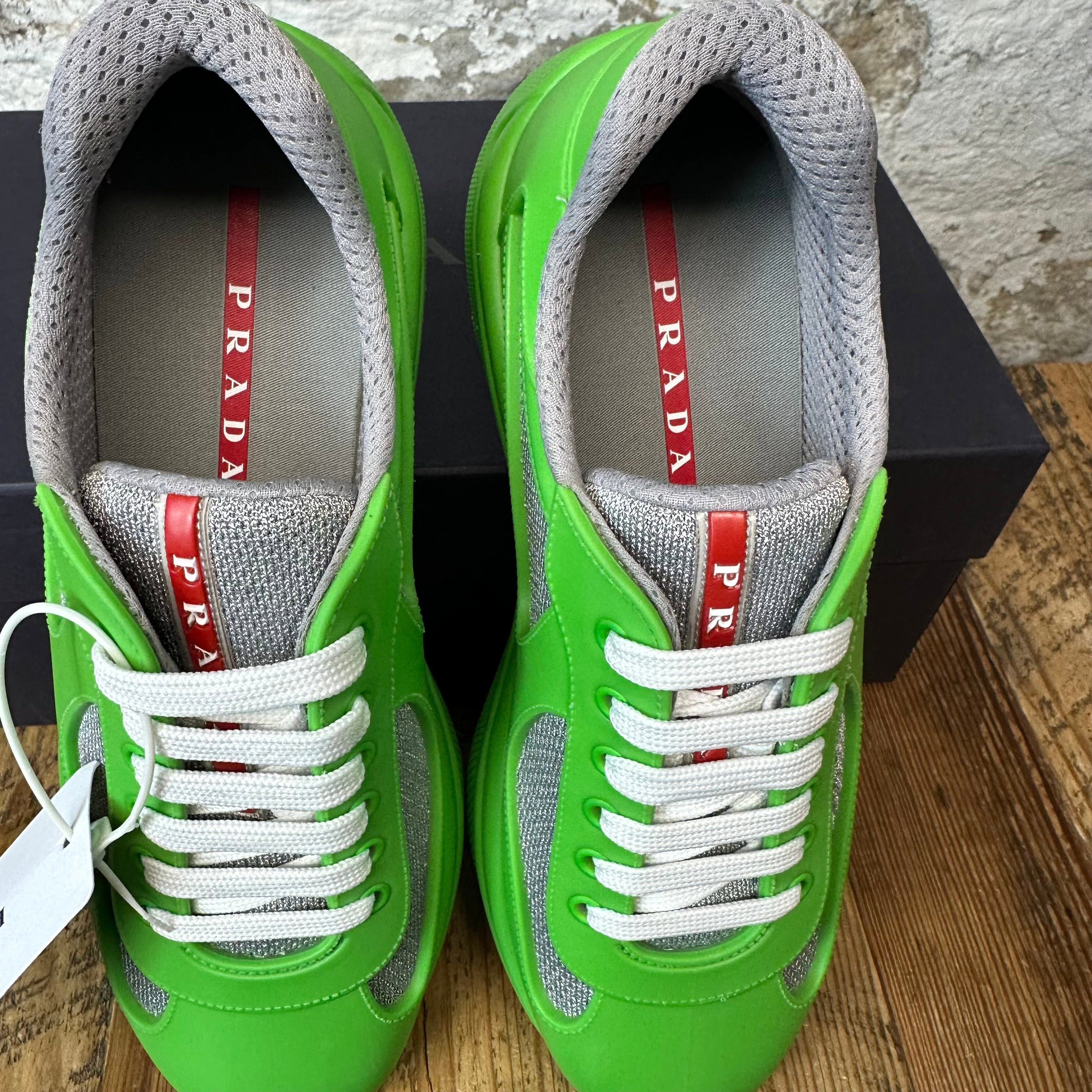 Prada Prada Americas Cup Green Rubber Sneaker Sz 8 (41) DS Size US 8 / EU 41 - 4 Thumbnail