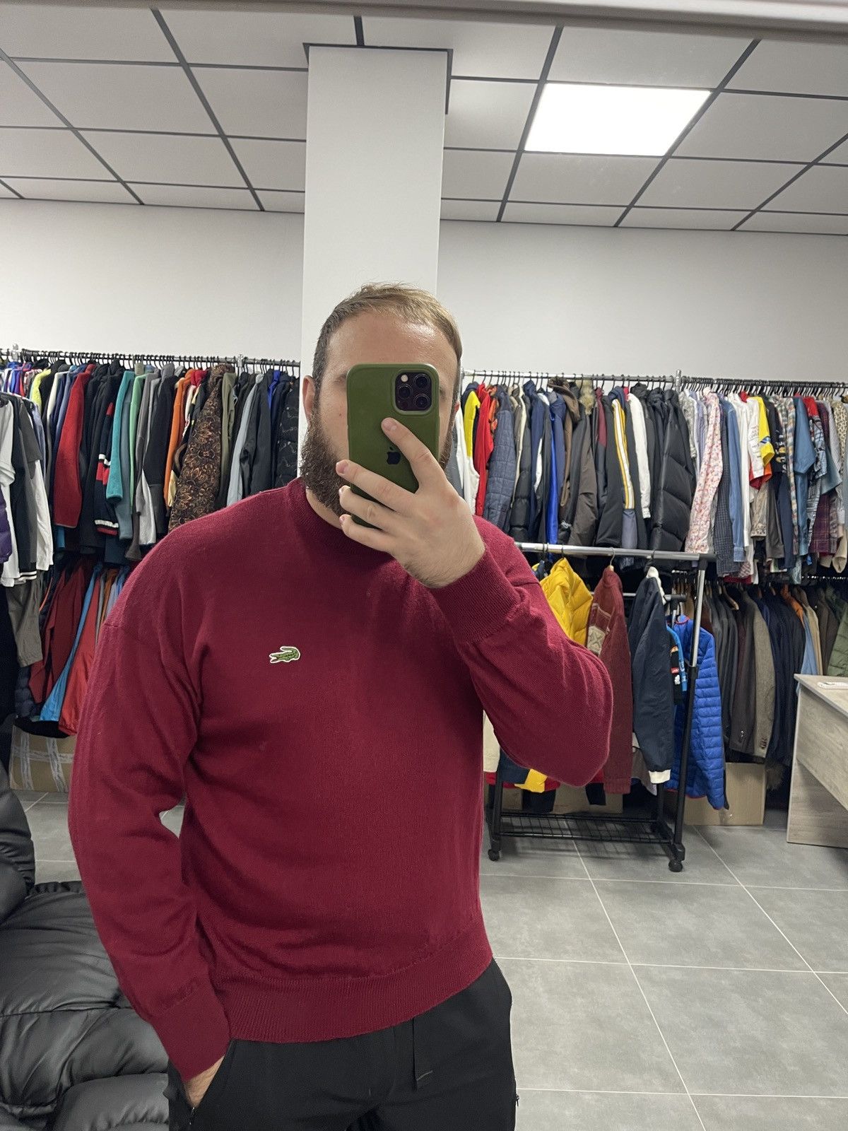 Lacoste × Vintage Vintage Lacoste Chemise Wool Sweater Size 5 (M) Size US M / EU 48-50 / 2 - 2 Thumbnail