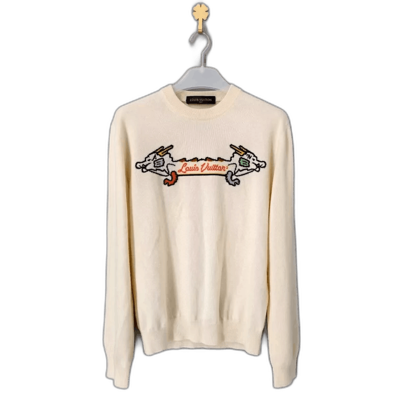 LV x NIGOコラボ Embossed LV Long-Sleeved T-Shirt 関税込 Louis Vuitton x Nigo 2022 Graphic Print T-Shirt w/ Tags