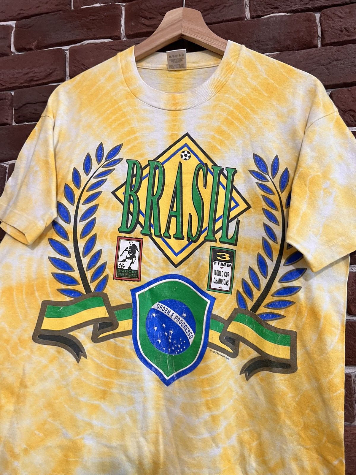 Vintage Rare Vintage 1993 Brasil Soccer Jersey Football Fifa Tee Size US L / EU 52-54 / 3 - 4 Thumbnail