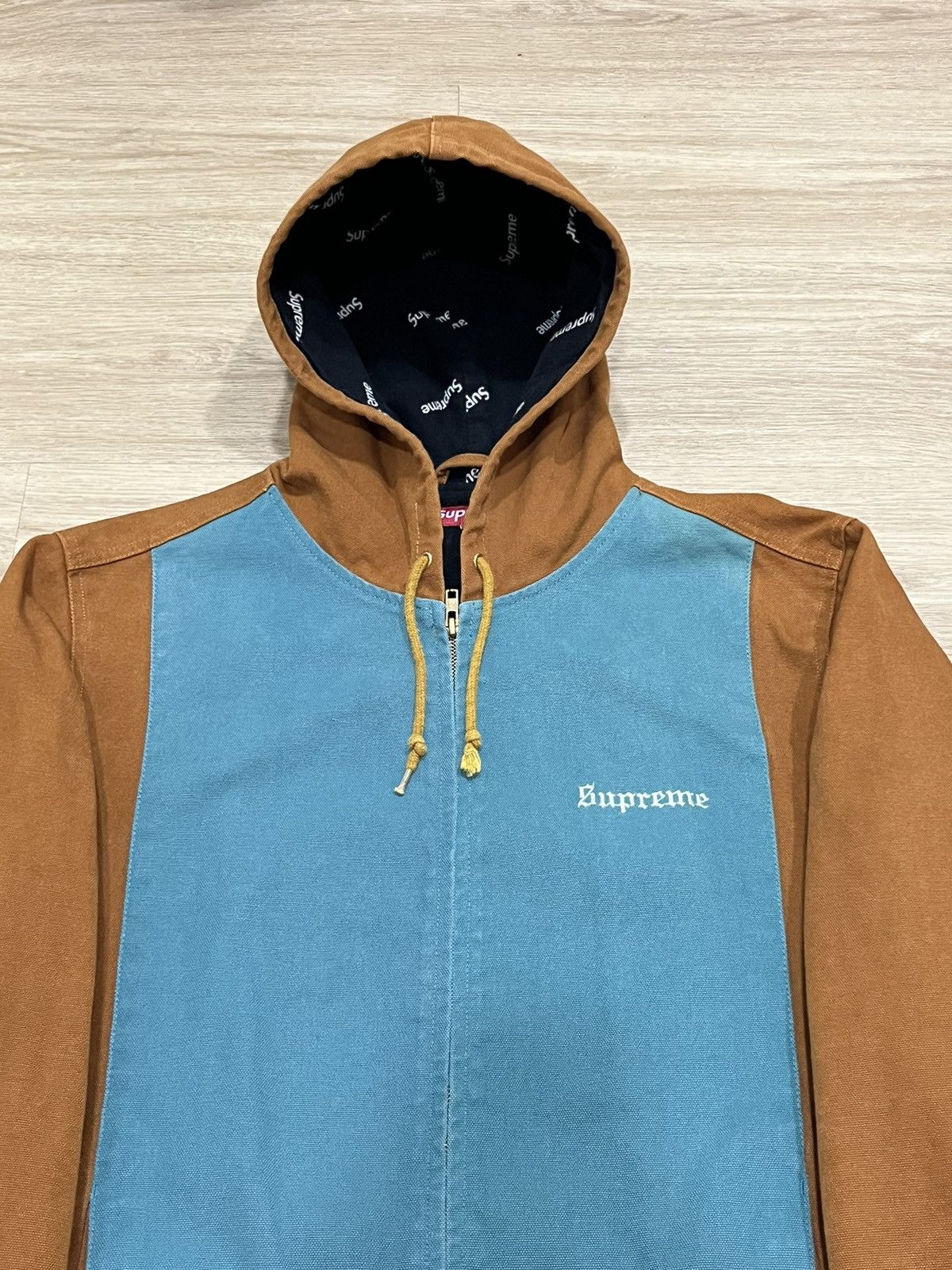 Supreme SS17 Supreme 2 Tone Hooded Work Wear Jacket Duck Brown XL Size US XL / EU 56 / 4 - 2 Thumbnail