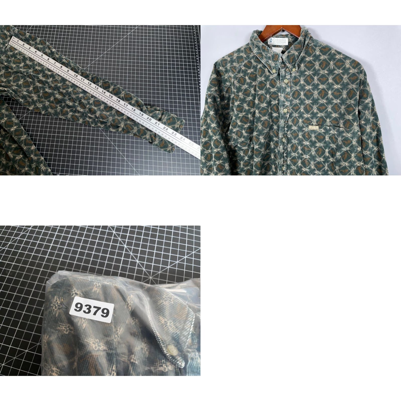 Etro VINTAGE Columbia Corduroy Geometric Pattern Shirt Adult XL Green 90s Retro Mens Size US XL / EU 56 / 4 - 8 Thumbnail