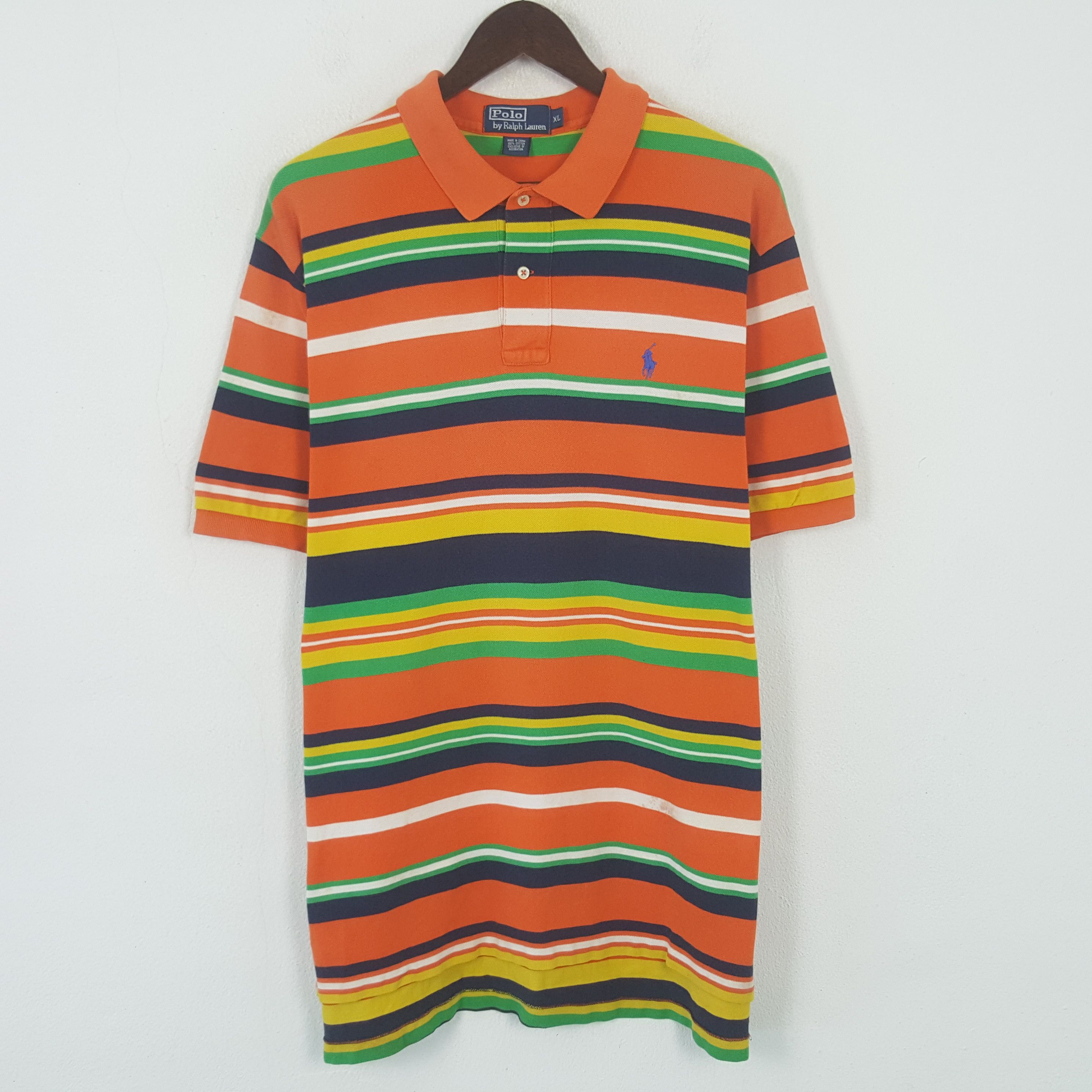Polo Ralph Lauren Vintage Polo Ralph Lauren Striped Polos Shirt Size US XL / EU 56 / 4 - 1 Thumbnail