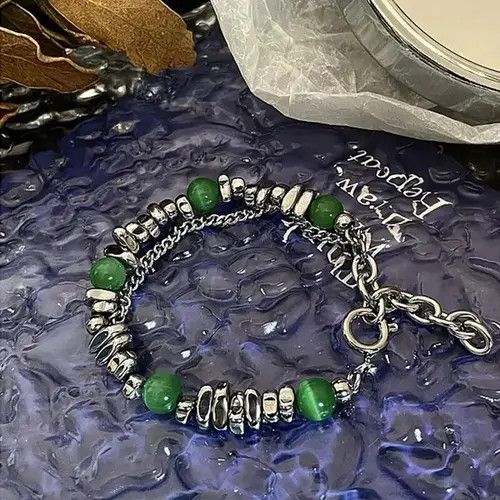 Jewelry Green Stone Bracelet Size ONE SIZE - 1 Thumbnail