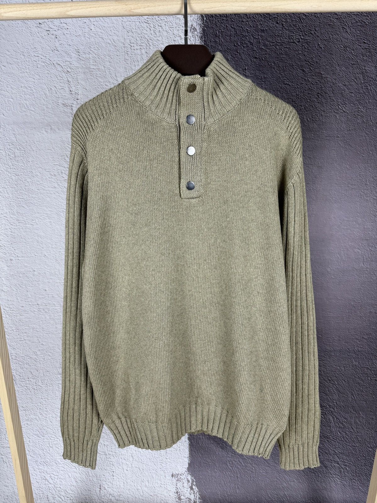 Ermenegildo Zegna Zegna Sport beige cotton cashmere half button down sweater Size US XXL / EU 58 / 5 - 2 Thumbnail