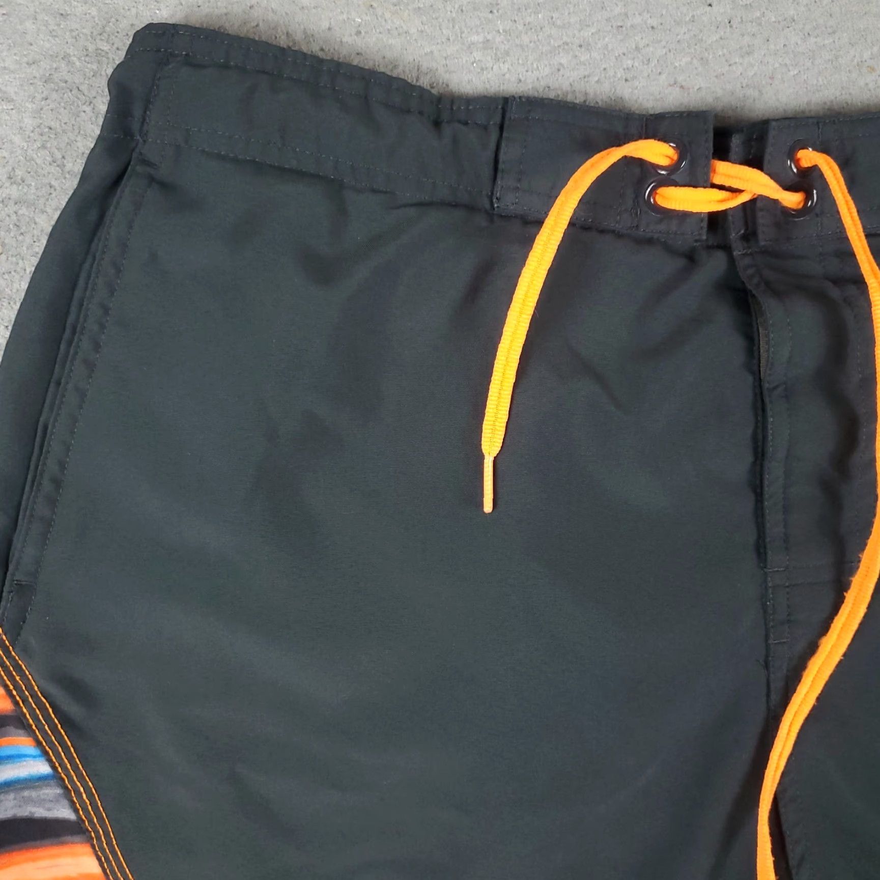 Nike Nike Shorts Mens 2XL Gray Orange Swoosh Lace Tie Beach Board Swim Trunks Size US 39 - 2 Thumbnail