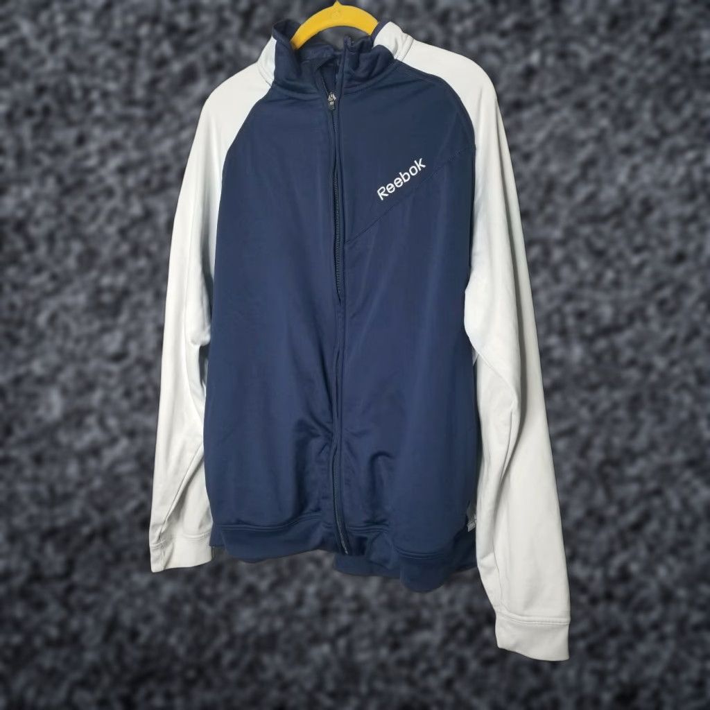 Reebok Retro Reebok Softshell Track Jacket Mens M Navy Blue White Size US M / EU 48-50 / 2 - 1 Thumbnail