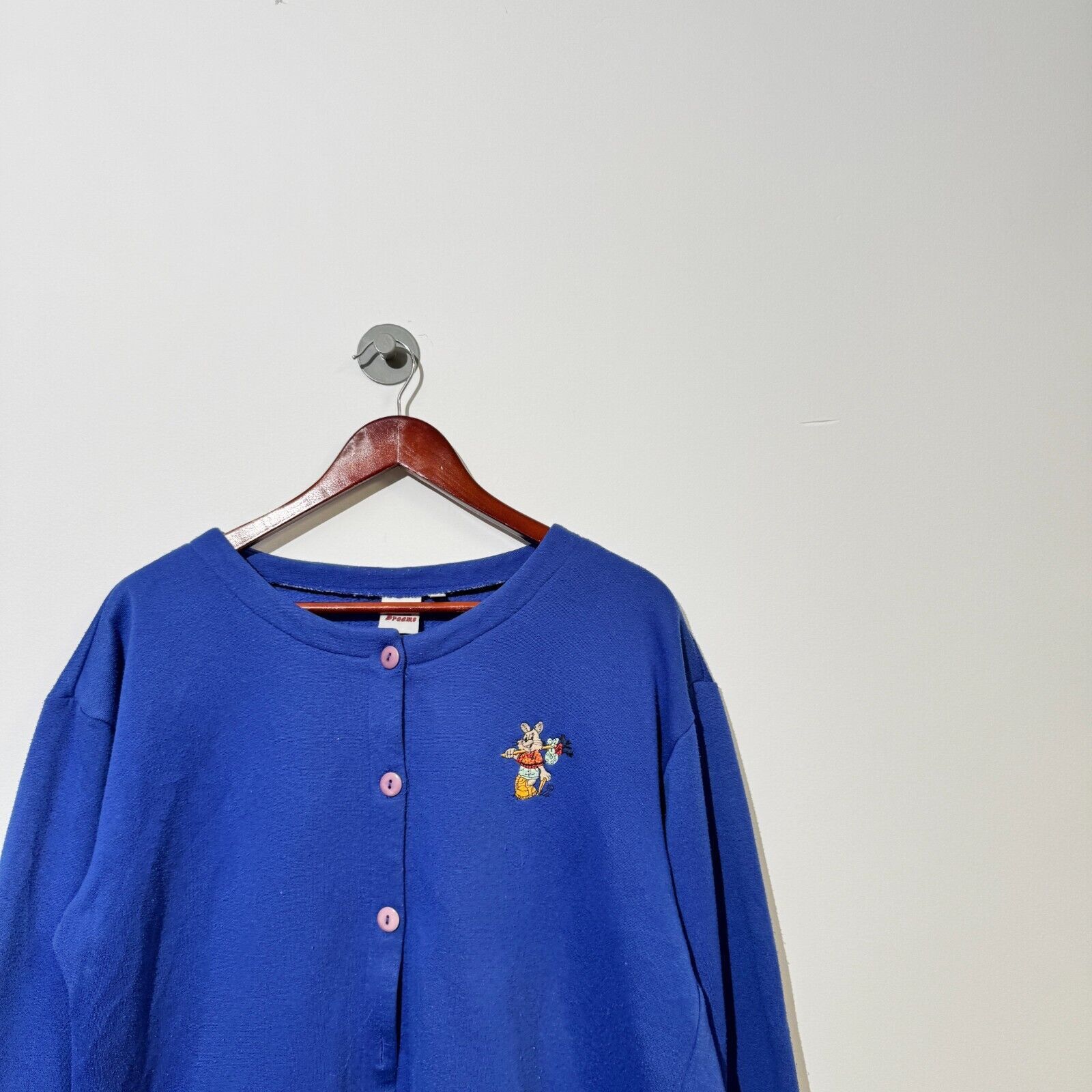 Vintage Vintage Unisex Blue Cotton Cardigan Size M/L Regular Fit 90s Size US L / EU 52-54 / 3 - 2 Thumbnail