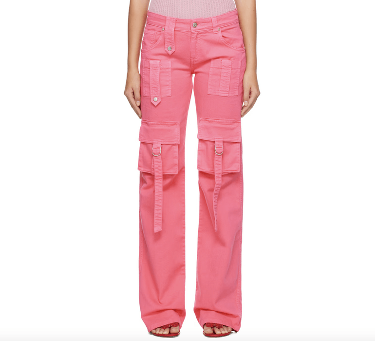 Denim cargo pants in pink - Blumarine