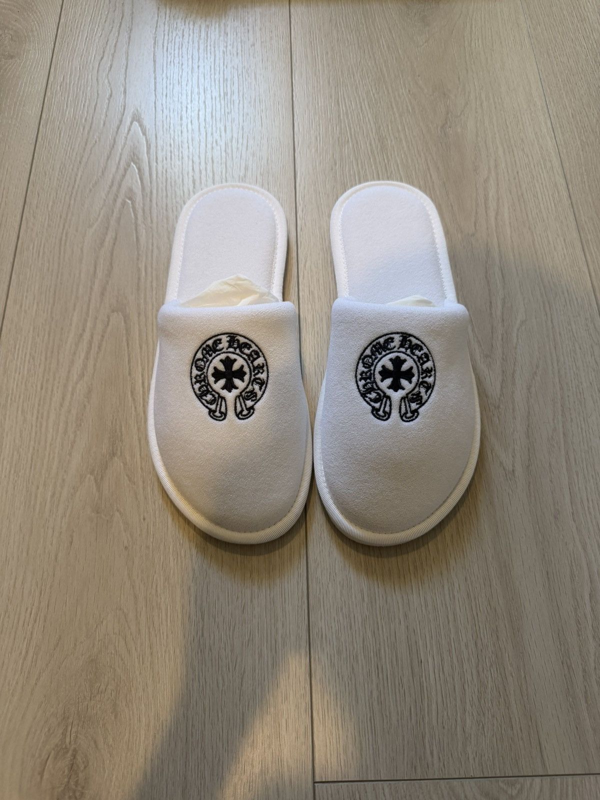Chrome Hearts Chrome Hearts White Hotel Slippers Size US 10 / EU 43 - 1 Thumbnail