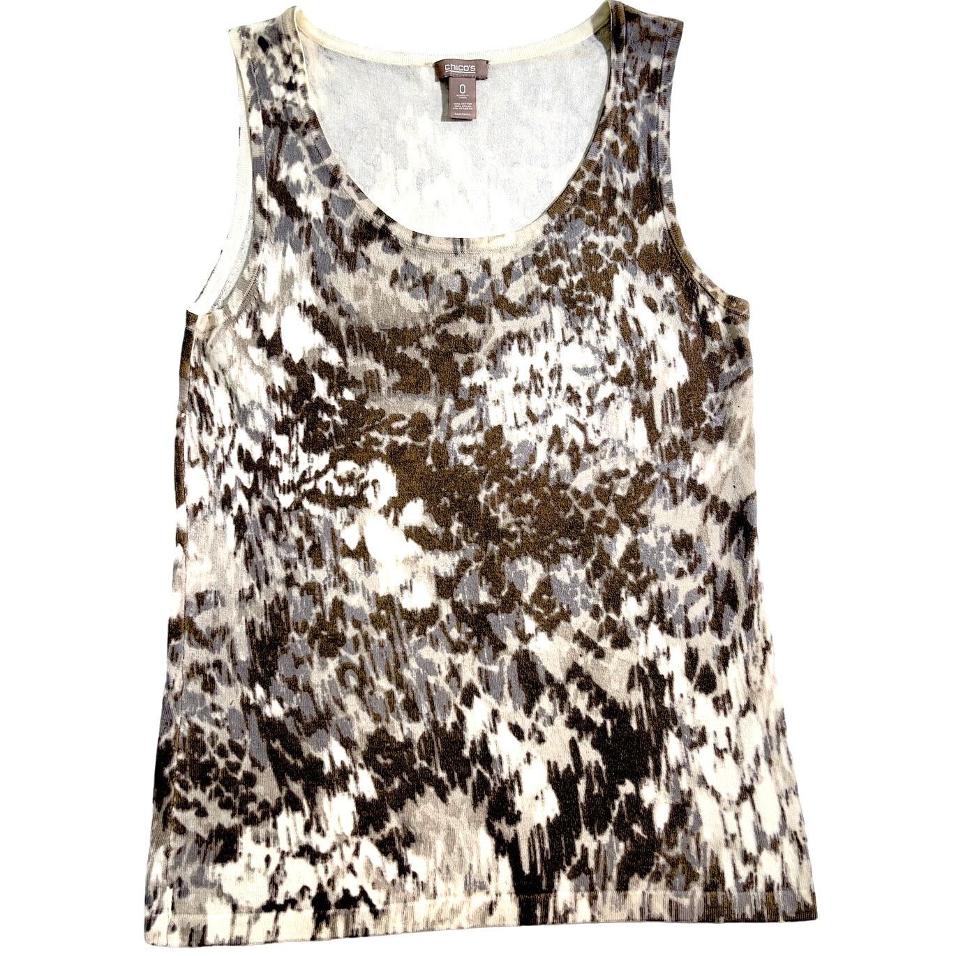 Chicos Chico's Tank Top Woman Chico Size 0 US=S4 Brown Animal Print Size S / US 4 / IT 40 - 1 Thumbnail