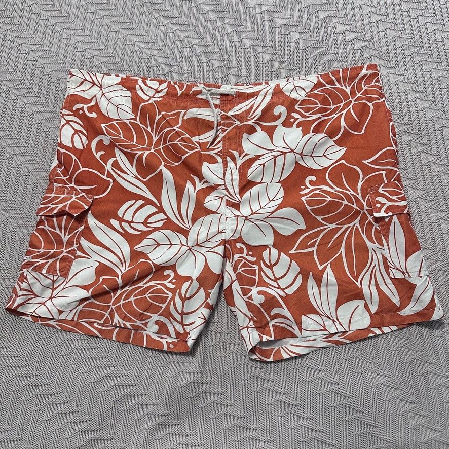 Castaway Clothing Castaways orange Hawaiian flower swim trunks size XL Size US 38 / EU 54 - 1 Thumbnail