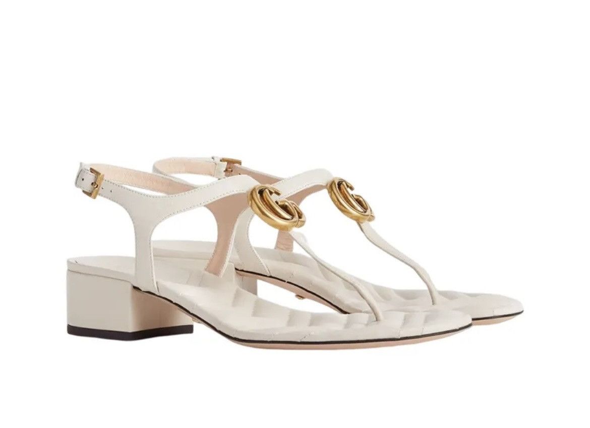 Gucci Gucci Double G Thong Sandal Nappa Mystic White Size US 6.5 / IT 36.5 - 1 Thumbnail