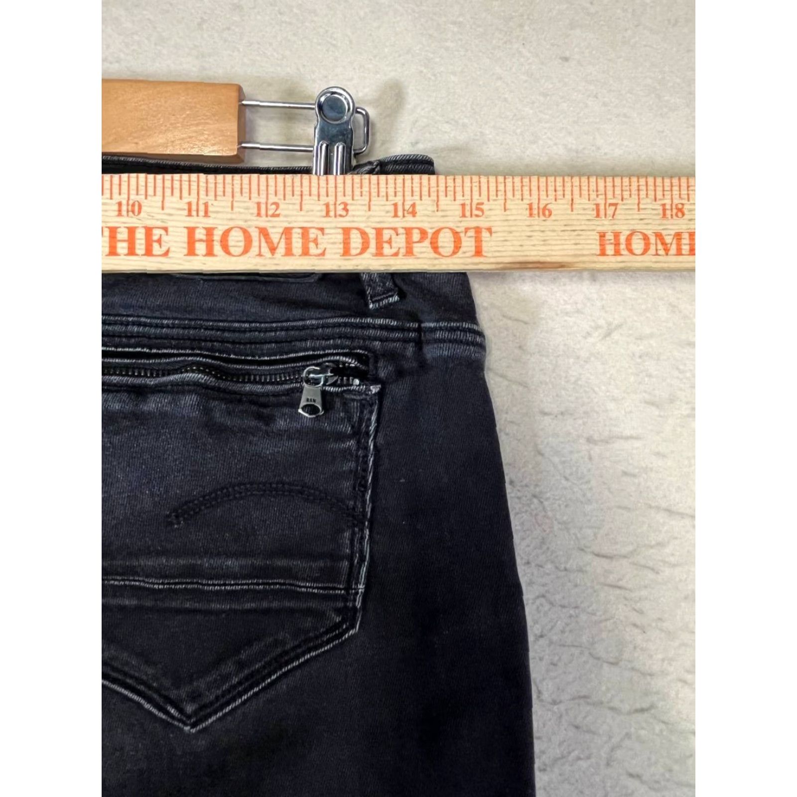 G-Star G-Star Jeans Womens 29 Slander Zip Low Super Skinny Denim Black Midge Model Stars Classic Size 29" - 3 Thumbnail