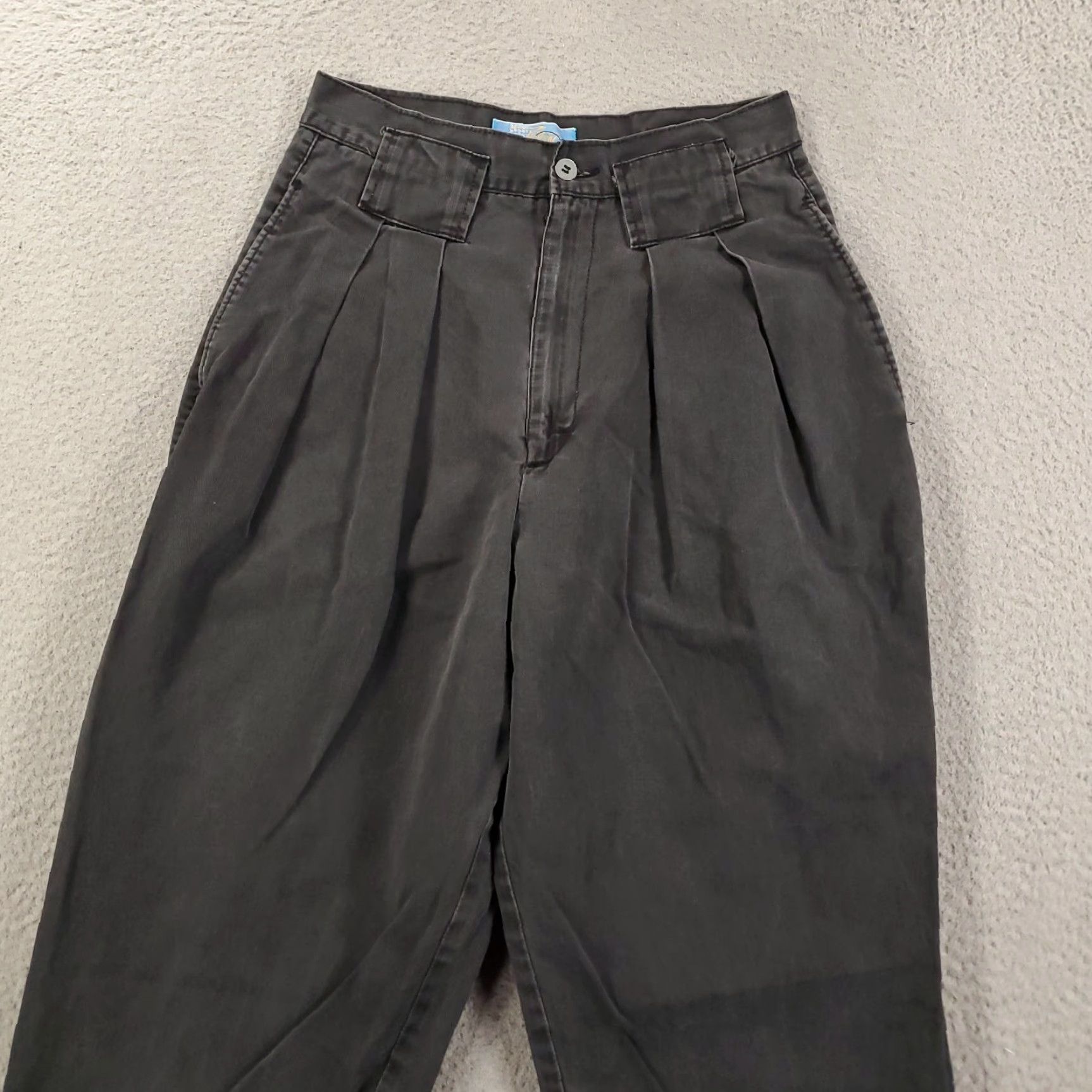Vintage VINTAGE Rafferty Paperbag Pants Juniors 5 Dark Gray Hi Rise 80s 90s Women’s Tapered Pockets Size 27" / US 4 / IT 40 - 4 Thumbnail