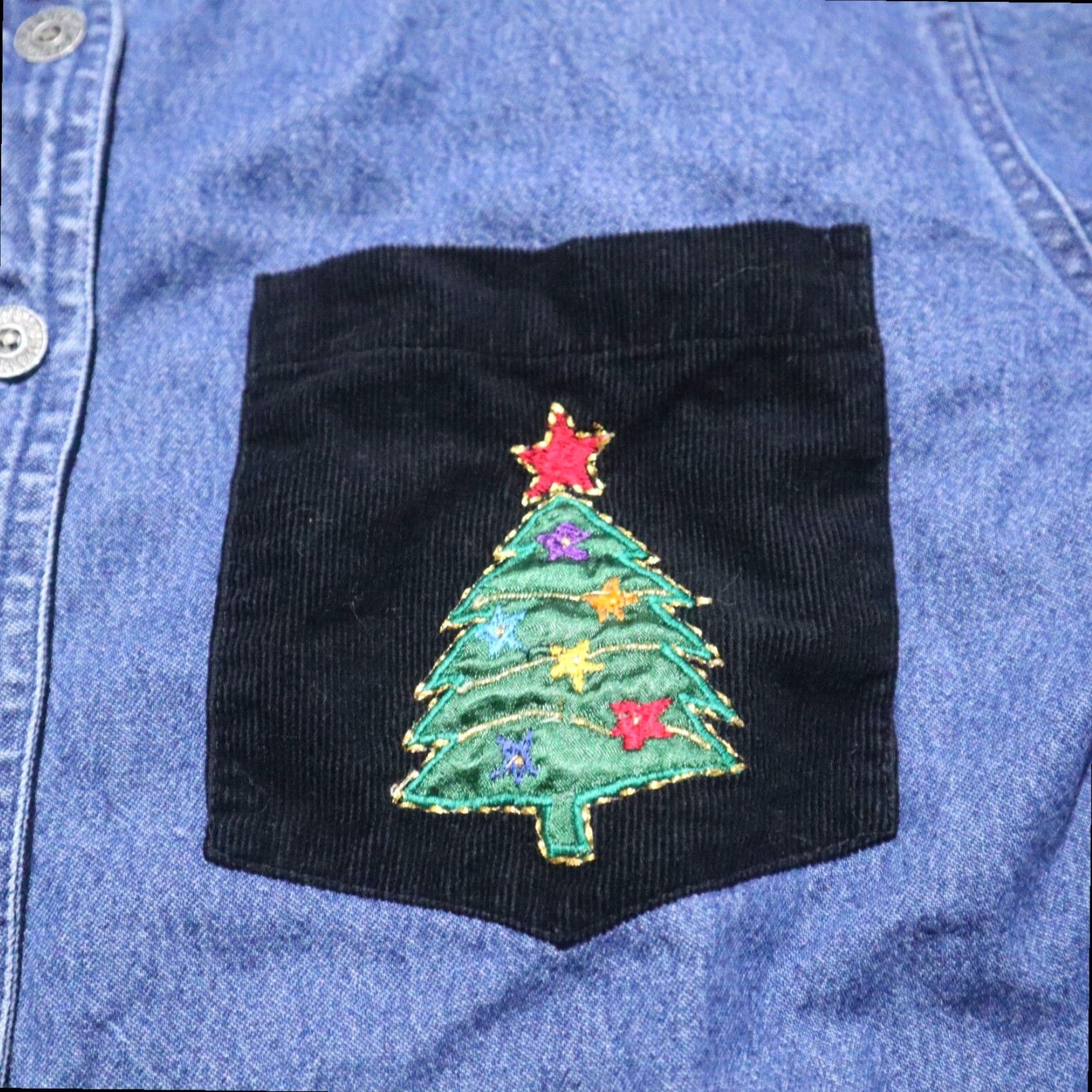 Vintage Life Style Denim Holiday Embellished Jean Jacket Womens Medium Blue Size M / US 6-8 / IT 42-44 - 5 Thumbnail