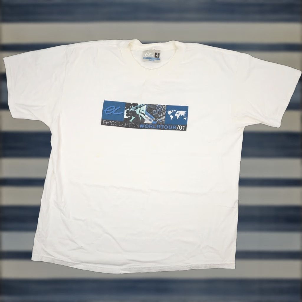 Vintage VINTAGE Eric Clapton World Tour T-Shirt XL Mens White Shirt Size US XL / EU 56 / 4 - 1 Thumbnail
