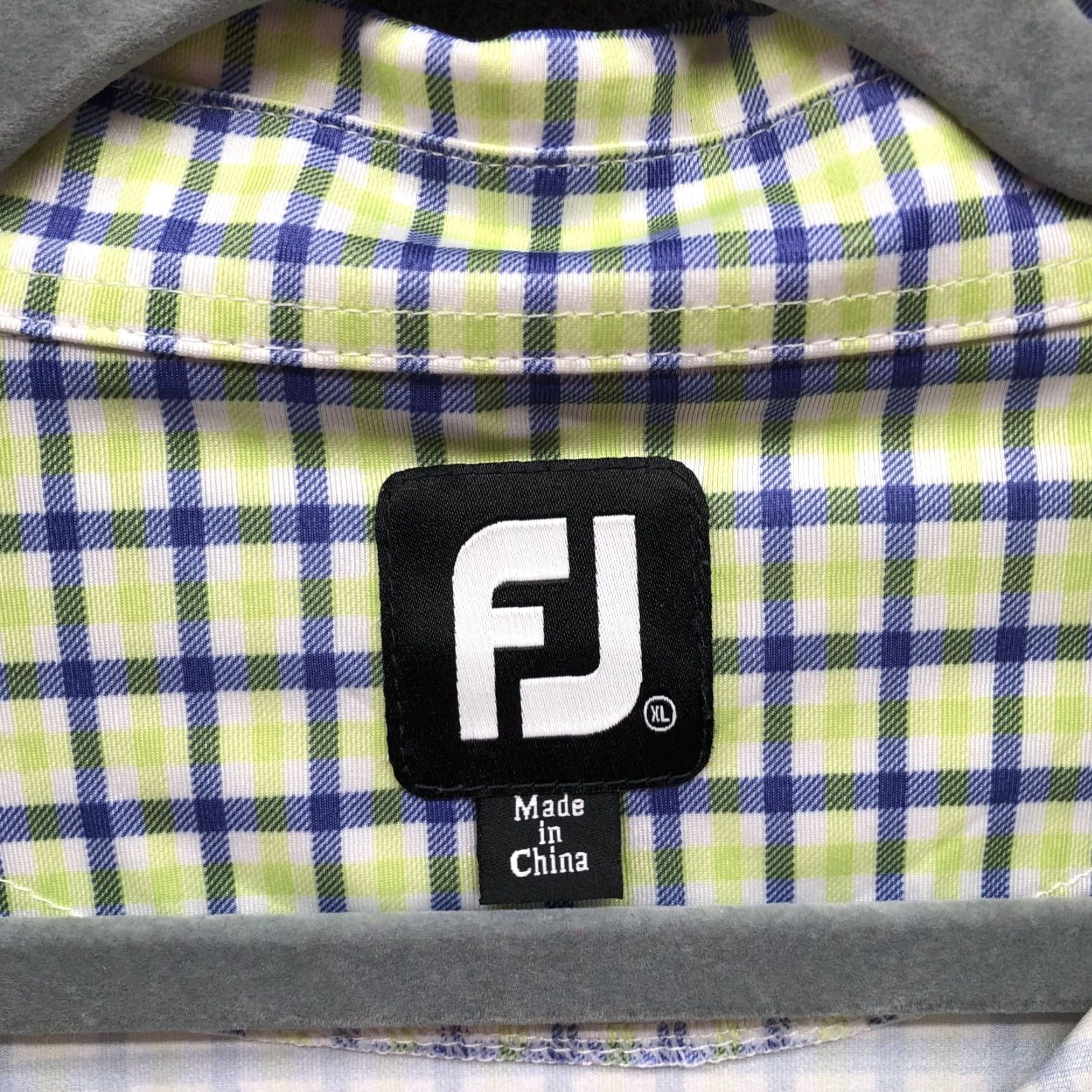 Footjoy FootJoy Polo Shirt Mens XL Short Sleeve Yellow Plaid Performance Golf Shirt Size US XL / EU 56 / 4 - 5 Thumbnail