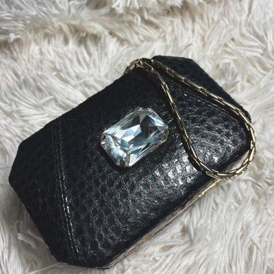 Other RARE Inge Christopher Snake Skin clutch purse Swarovski Cent Size ONE SIZE - 1 Thumbnail