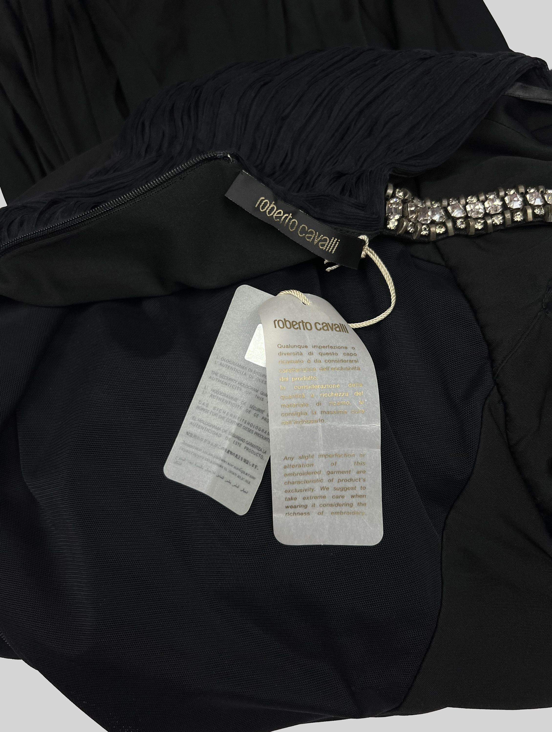Roberto Cavalli S/S 2007 ARCHIVE PLEATED DRESS WITH DRAMATIC CRYSTAL GOWN Size S / US 4 / IT 40 - 7 Thumbnail