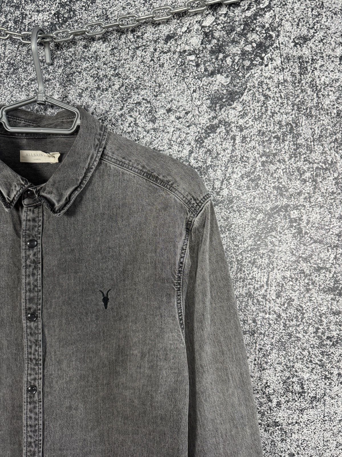 Allsaints Allsaints Burlington Long Sleeve Denim Shirt Snap Button Size US L / EU 52-54 / 3 - 2 Thumbnail