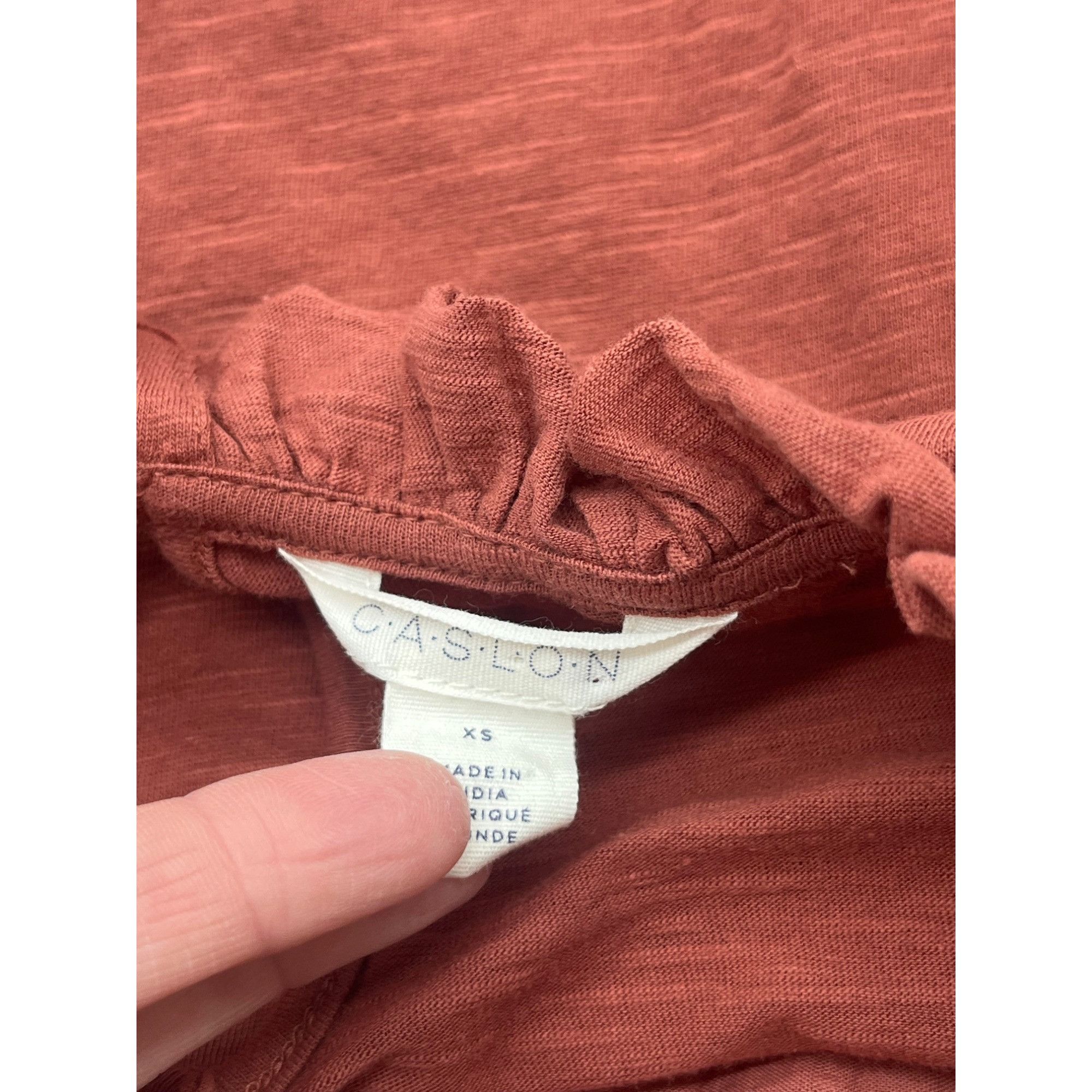 Other Caslon Pintuck Lace Detail Long Sleeve Cotton Blouse, Brown Size XS / US 0-2 / IT 36-38 - 6 Thumbnail