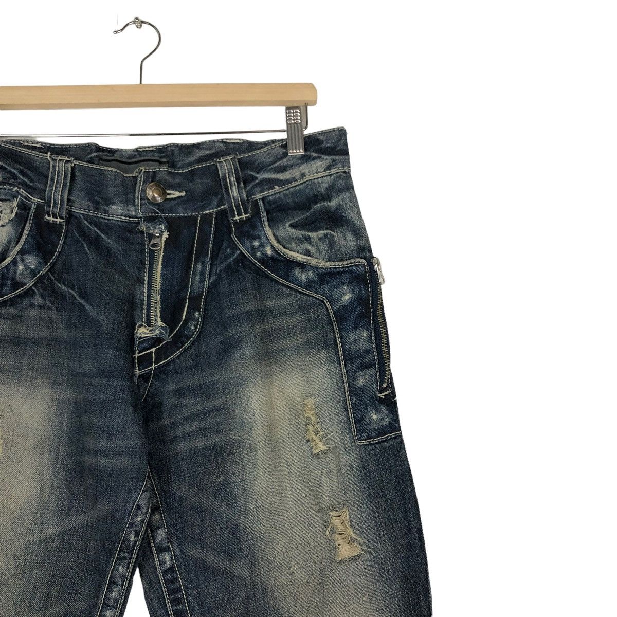 Japanese Brand 🔥DENIM JEANS BIKER WEAR ON BOARD JAPAN ISSEY MIYAKE Size US 34 / EU 50 - 6 Thumbnail
