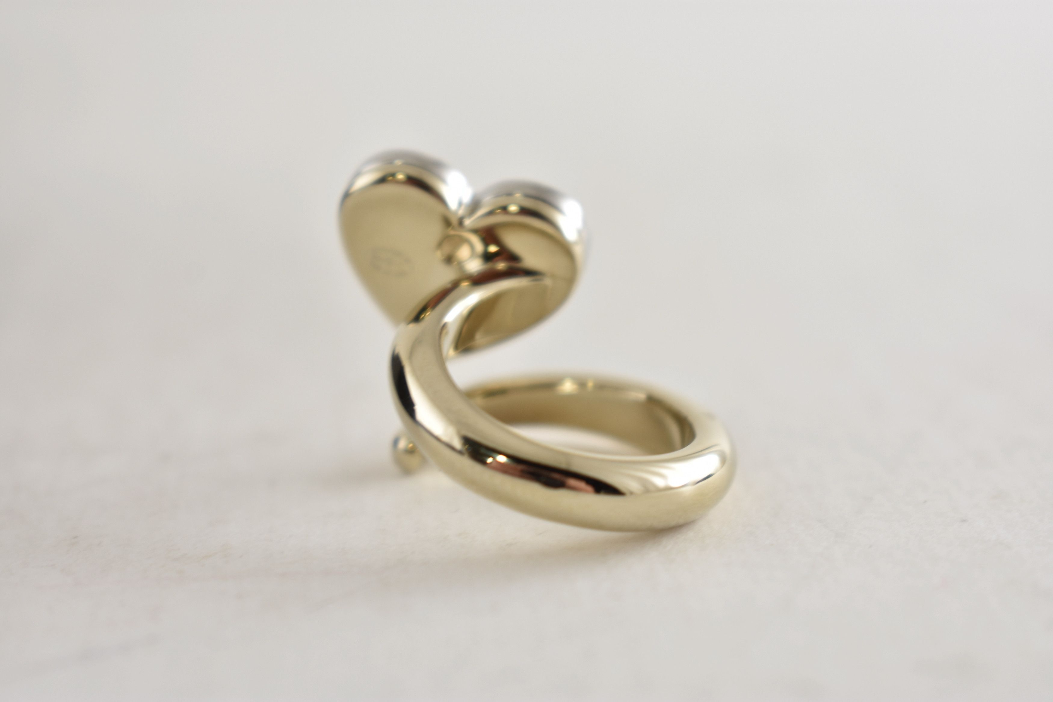 Chanel Chanel 26P Silver Gold Crystal Heart CC Logo Spiral Ring 52 Size ONE SIZE - 21 Thumbnail
