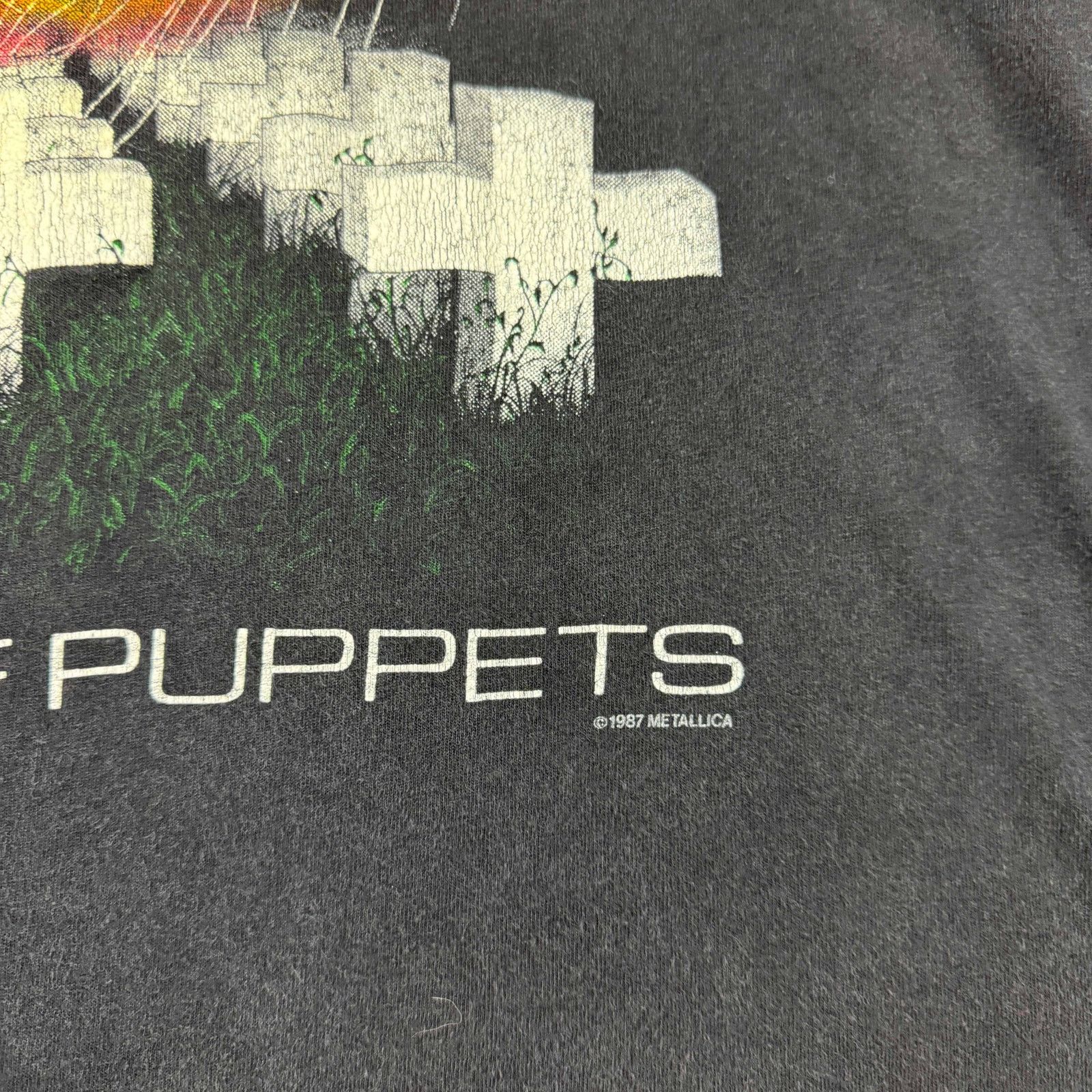Vintage 1989 80s Metallica Master of Puppets Rock Metal Band T-Shirt Size US L / EU 52-54 / 3 - 6 Thumbnail