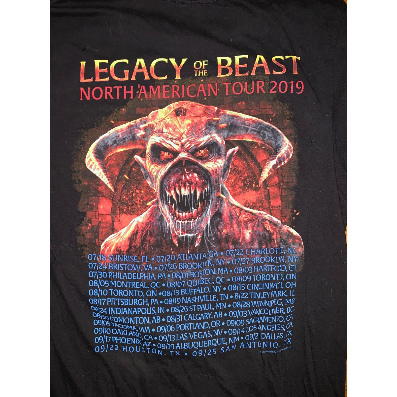 Band Tees Iron Maiden Legacy of the Beast Tour T Shirt 2019 Black L Size US L / EU 52-54 / 3 - 2 Thumbnail
