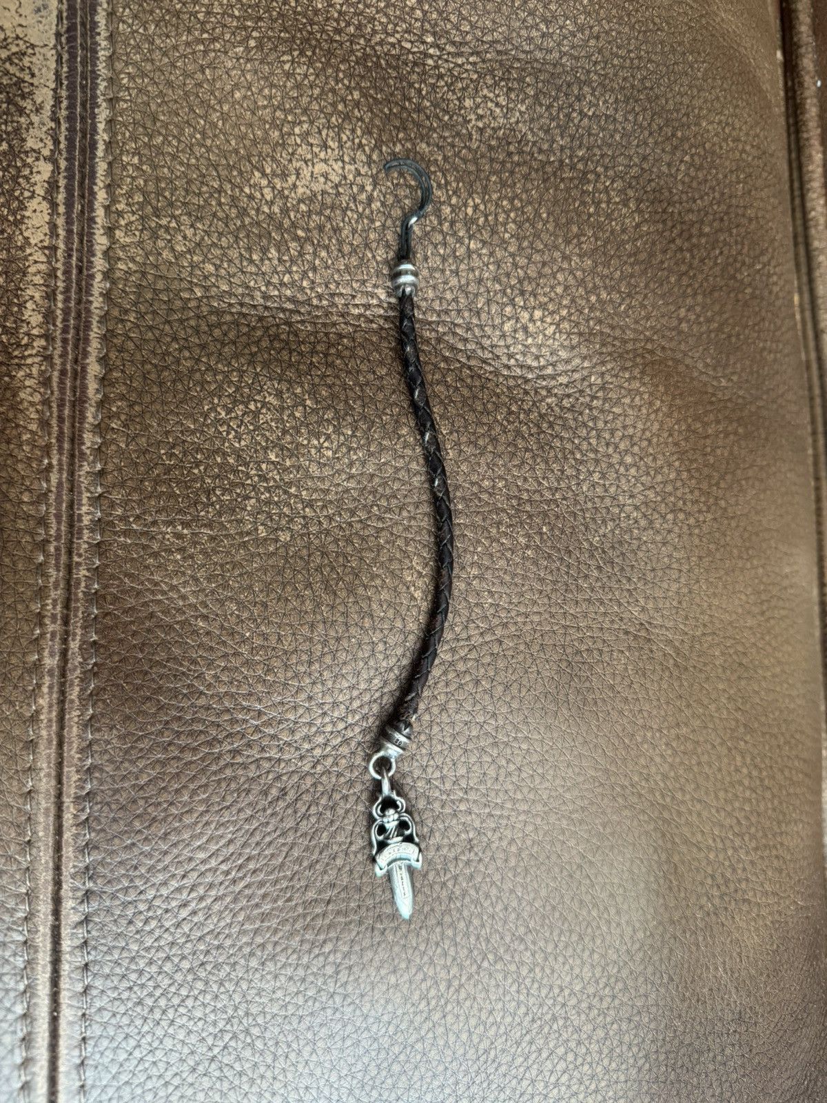 Chrome Hearts Vintage Chrome Hearts Silver #5 Dagger Pendant&Leather Strap Size ONE SIZE - 6 Thumbnail