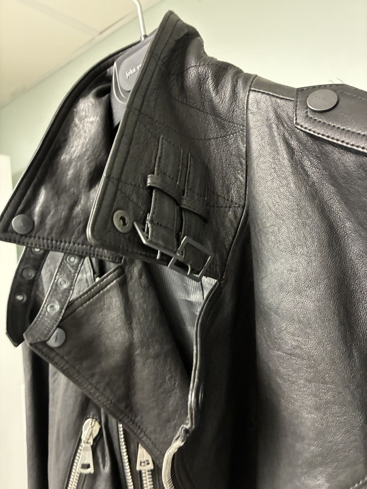 John Varvatos Leather Biker Coat EU 50 USA 40 Size US M / EU 48-50 / 2 - 7 Thumbnail