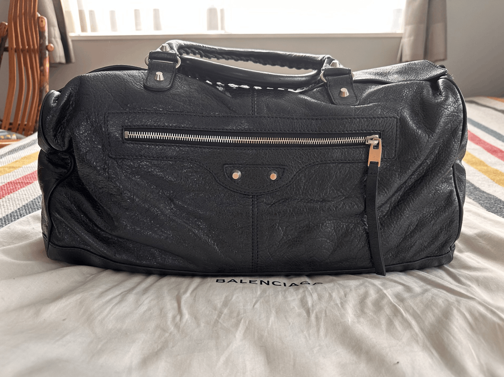 Balenciaga Balenciaga Lambskin Leather Squash Duffle Bag Grailed