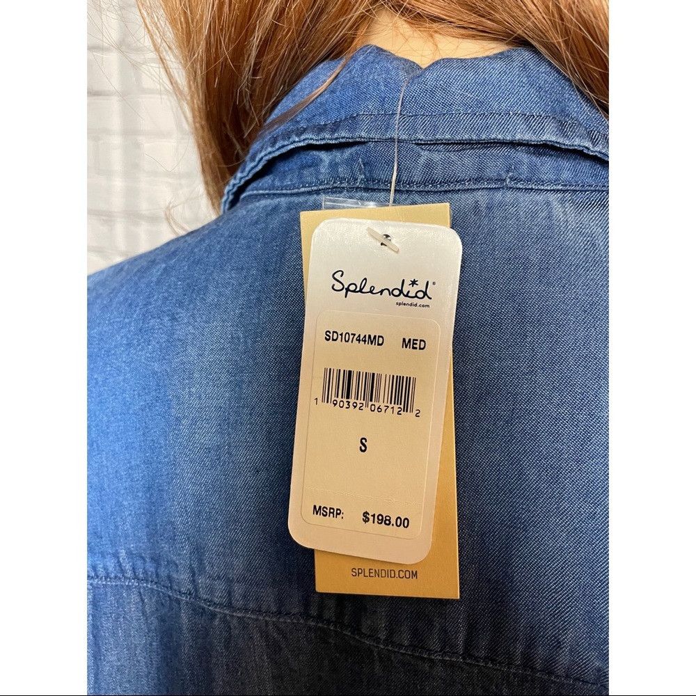 Splendid NWT New $198 Splendid Wilder Tencel Long Shirt Dress Denim Size S / US 4 / IT 40 - 6 Thumbnail