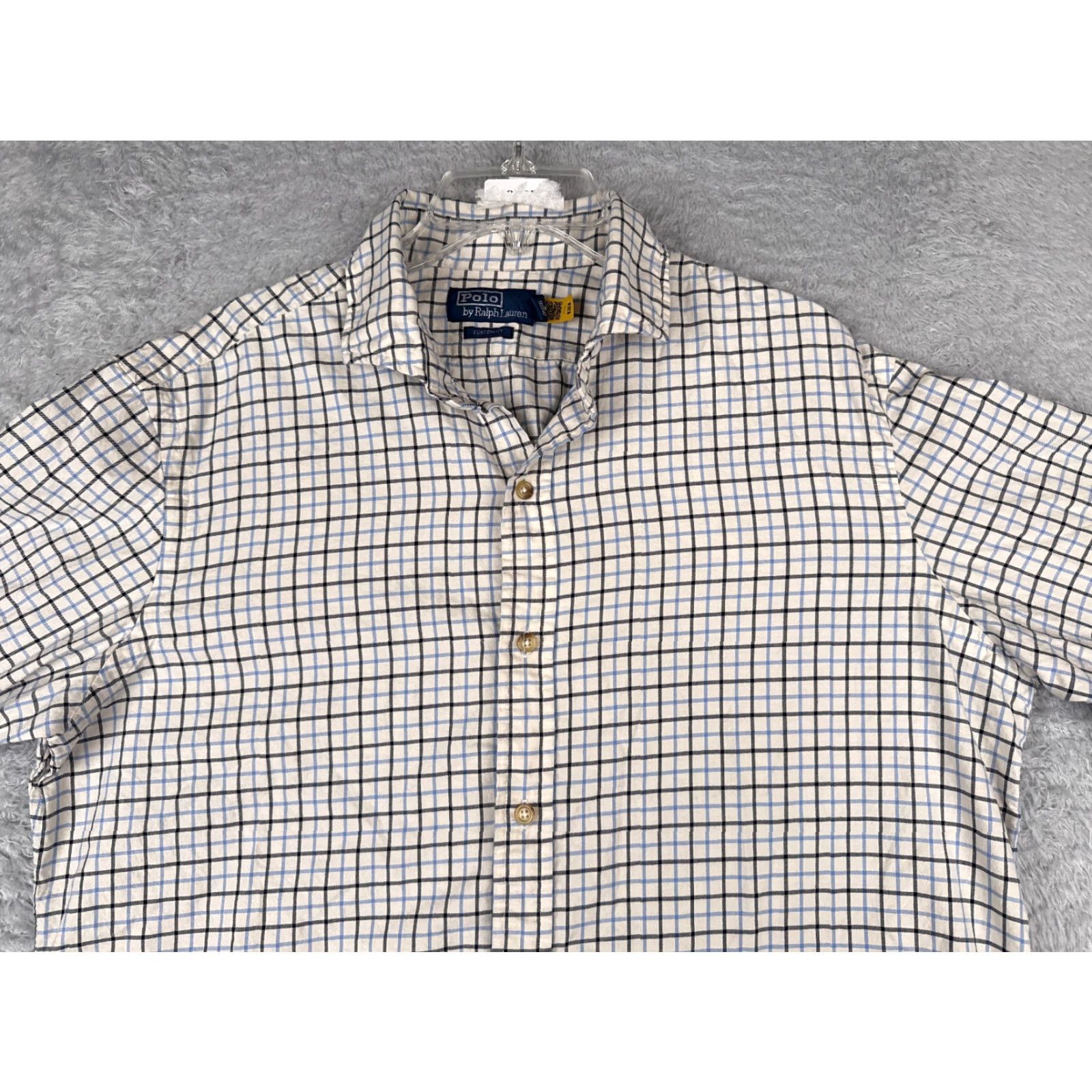 Polo Ralph Lauren VINTAGE Polo Ralph Lauren Shirt Adult XL White Plaid Cotton Custom Fit Size US XL / EU 56 / 4 - 7 Thumbnail