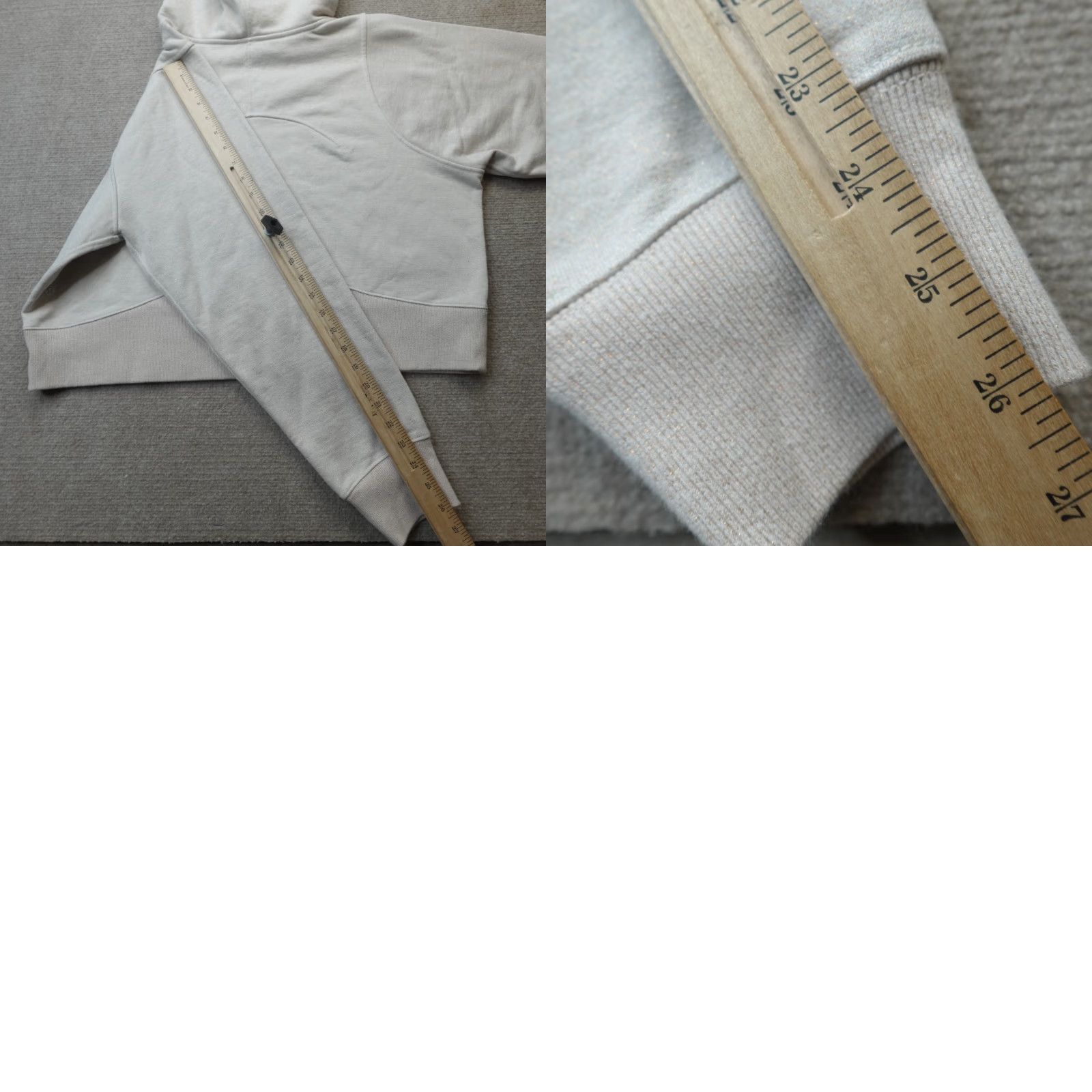 Lululemon Lululemon Womens Sweatshirt Medium Beige Metallic Loungeful Cropped Athletic Long Sleeve Crew Neck Pullover Size M / US 6-8 / IT 42-44 - 8 Thumbnail