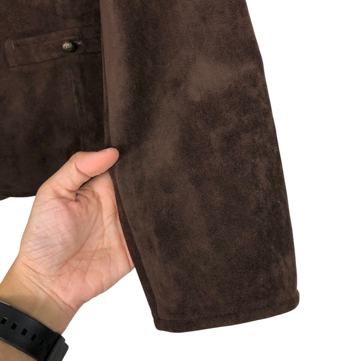Japanese Brand × Longchamp 📌Cropped Suede Leather Jacket Longchamp Size US M / EU 48-50 / 2 - 16 Thumbnail