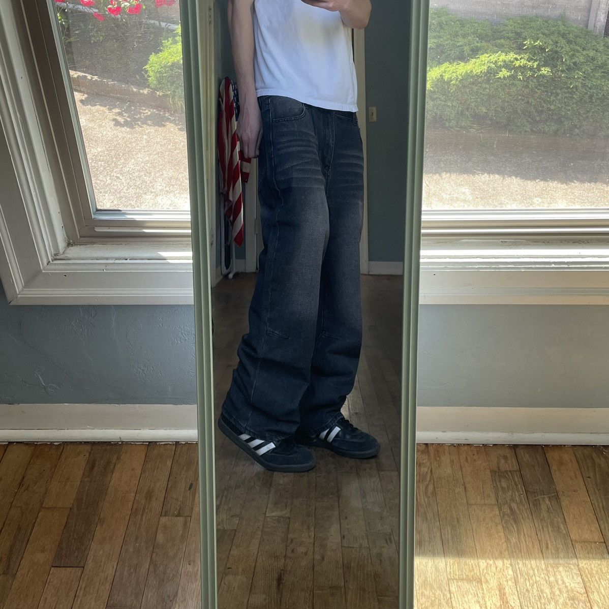Vintage Baggy black wide leg jeans Size US 32 / EU 48 - 6 Thumbnail