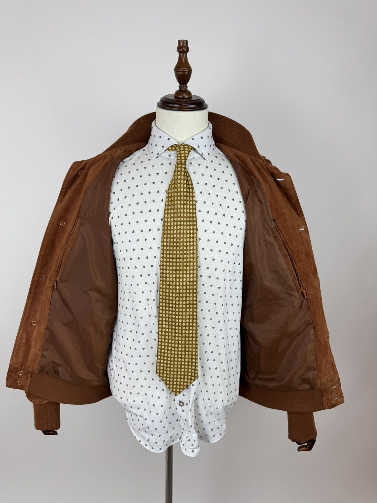 Designer × McGregor DISTINCTION MCGREGOR Suede Sports Bomber Leather Jacket Size US L / EU 52-54 / 3 - 7 Thumbnail