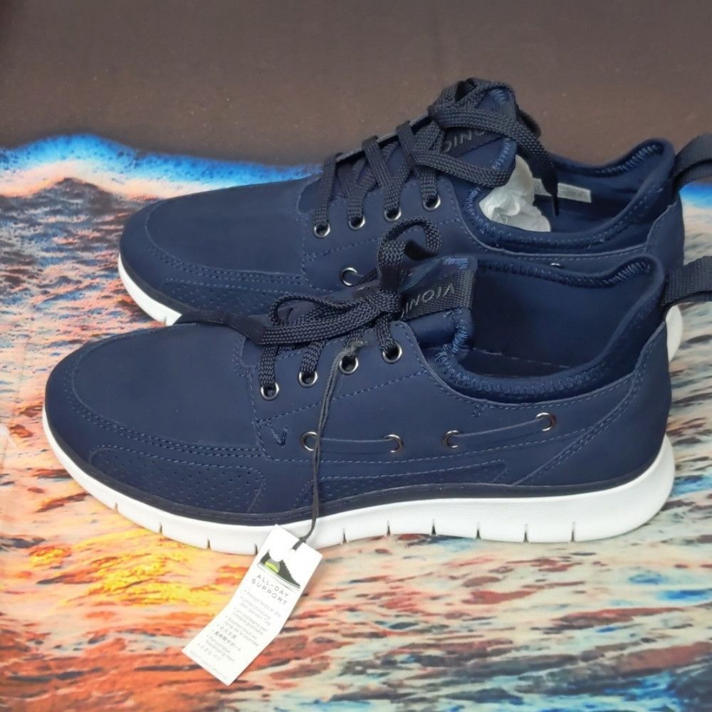Vionic VIONIC men's fresh Damian blue leather shoes 7 Size US 7 / EU 40 - 4 Thumbnail