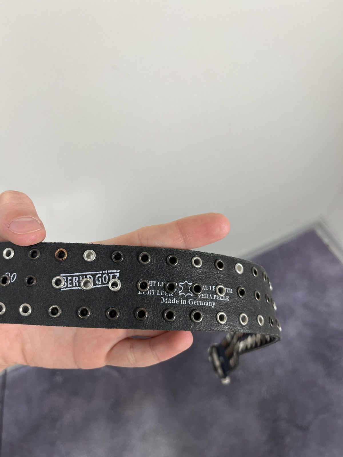 Japanese Brand Vintage B.B. Simon Style Y2K Archival Studded Leather Belt Size ONE SIZE - 16 Thumbnail