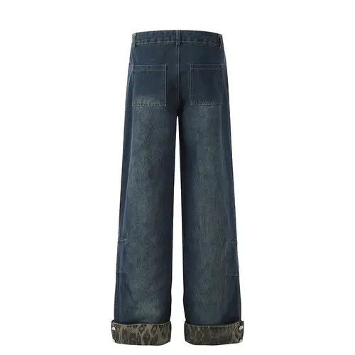 VIBE American style folded leopard print jeans washed distressed Size US 32 / EU 48 - 2 Thumbnail
