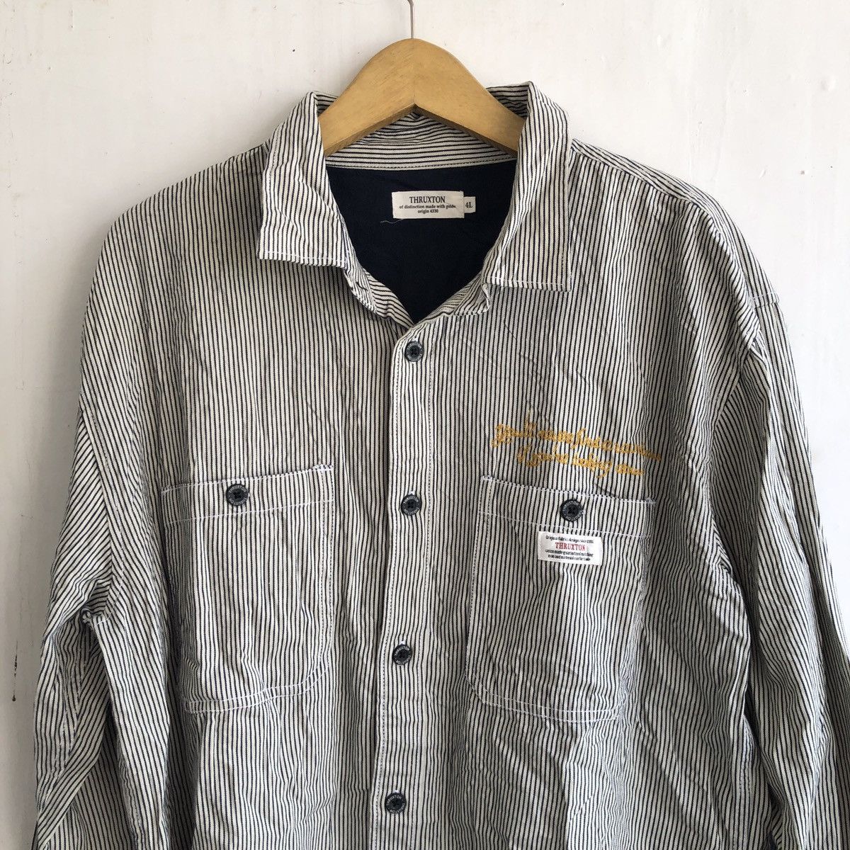 Japanese Brand THRUXTON HICKORY WORK SHIRT Size US XL / EU 56 / 4 - 2 Thumbnail