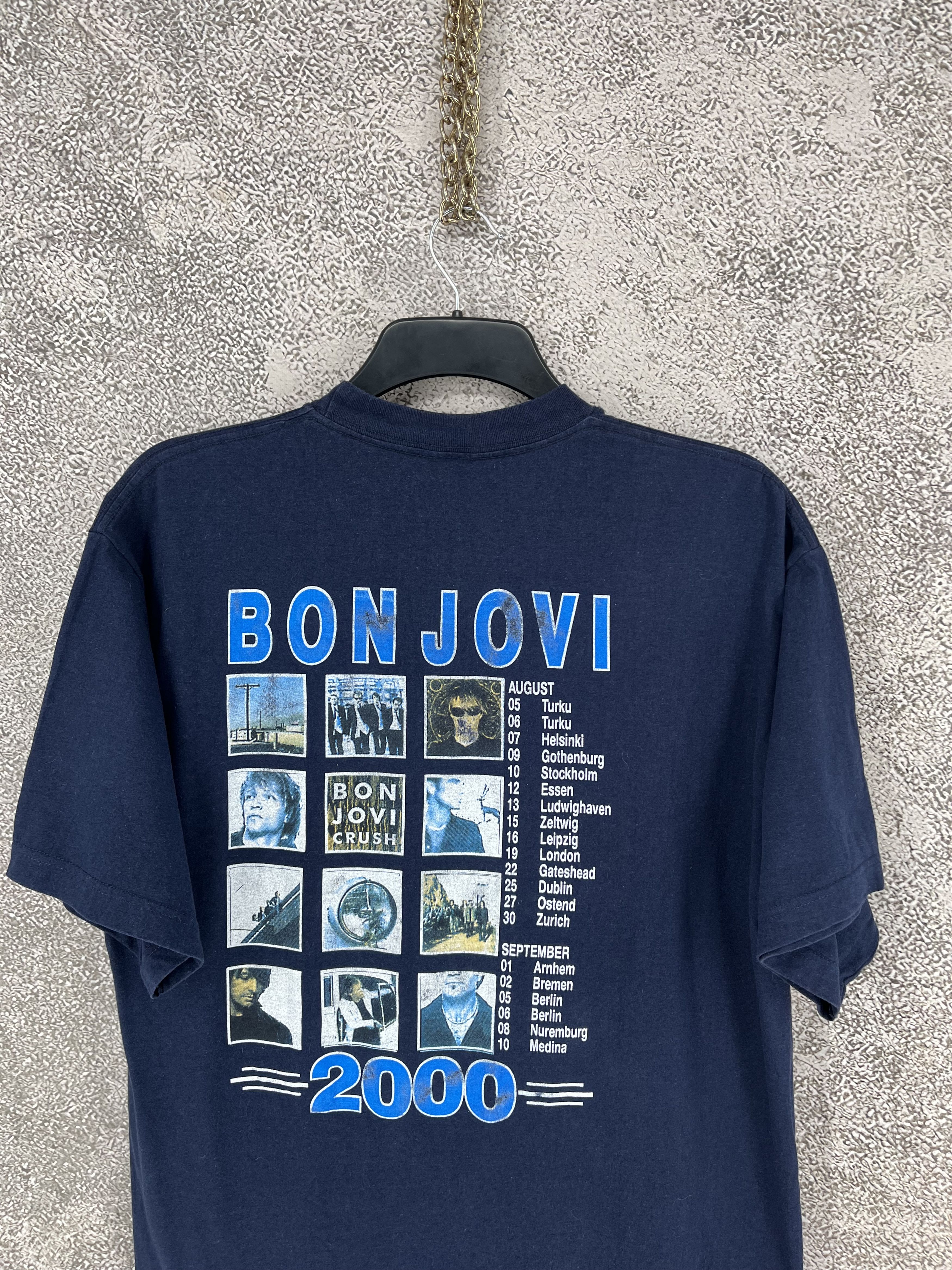 Vintage OFFER💥VINTAGE Y2K BON JOVI "CRUSH TOUR 2000" T SHIRT Size US XL / EU 56 / 4 - 12 Thumbnail