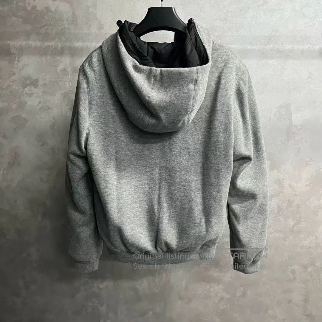 Prada prada gray logo zip-up hooded jacket. Size US L / EU 52-54 / 3 - 2 Thumbnail