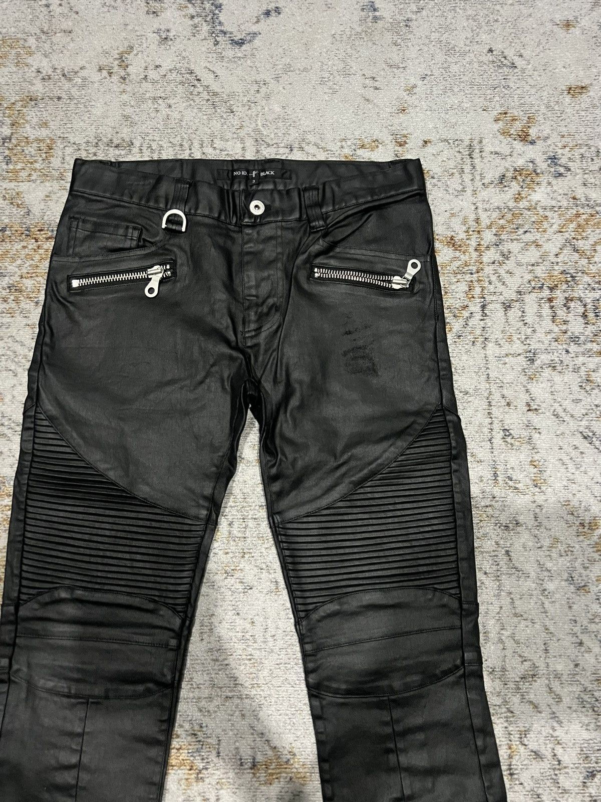 Japanese Brand × NO ID × Vintage No Id Japan Waxed Skinny Biker Pants Size US 30 / EU 46 - 3 Thumbnail