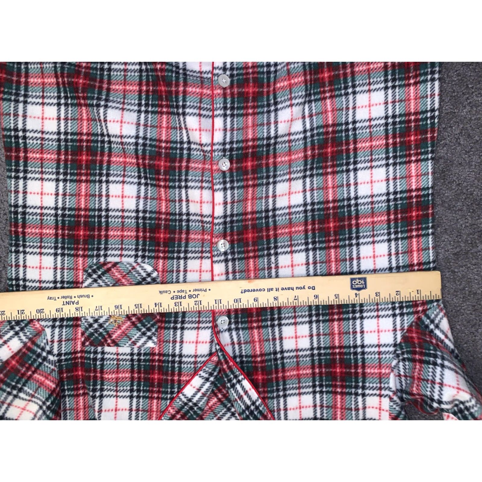 Ralph Lauren Lauren Ralph Lauren Women's Top L White, Red & Green Plaid Cotton NOT FLANNEL Size L / US 10 / IT 46 - 4 Thumbnail